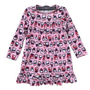 Gymboree Penguin Nightgown Pajama Girls Christmas Holiday Pink M 7-8